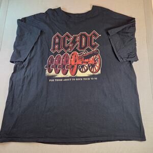 AC/DC Tour Shirt 4XL For Those About to Rock 81-82 Graphic Tee Black
